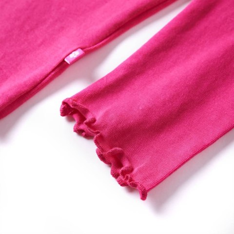 Koszulka dziecięca z długimi rękawami, jaskrawy róż, 140