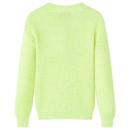 SWETER DZIECIĘCY Z DZIANINY ŻÓŁTY NEONOWY 128