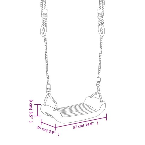 HUŚTAWKA Z DRABINKĄ LINOWĄ NIEBIESKA 37X15CM PE