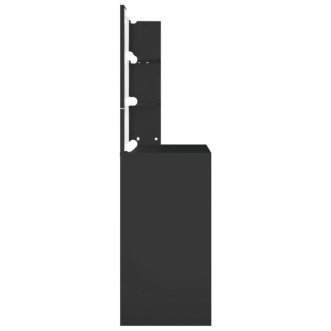 TOALETKA Z OŚWIETLENIEM LED CZARNA 74,5X40X141CM