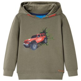 BLUZA DZIECIĘCA Z KAPTUREM KHAKI 140