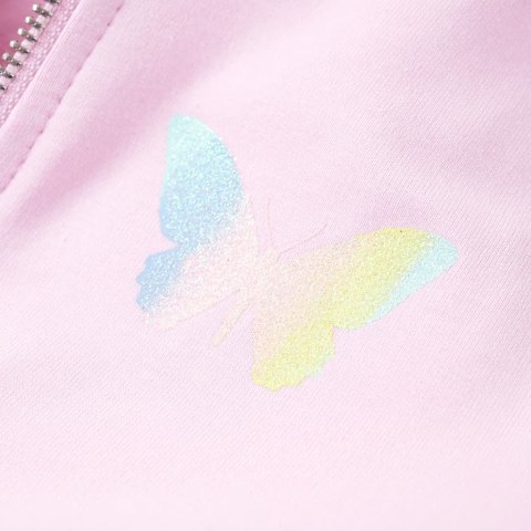 Bluza dziecięca z kapturem, jasnoróżowa, 128