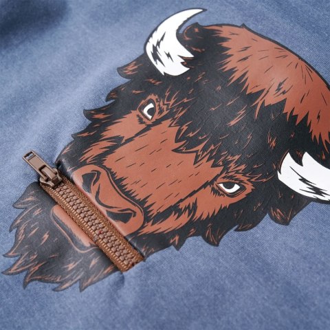 BLUZA DZIECIĘCA Z KAPTUREM NIEBIESKI MELANŻ 140