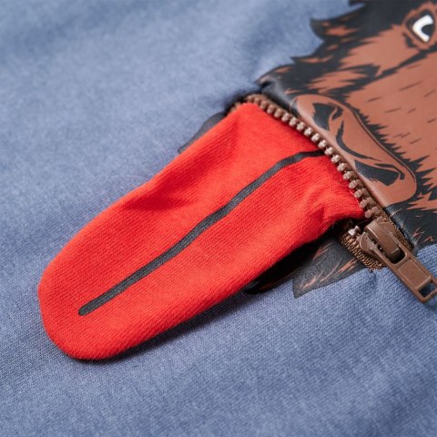 BLUZA DZIECIĘCA Z KAPTUREM NIEBIESKI MELANŻ 140