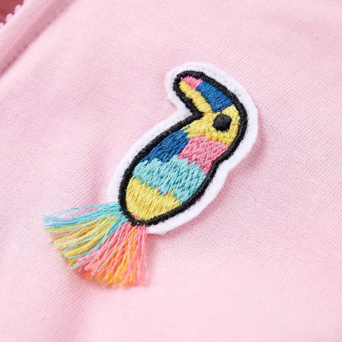 BLUZA DZIECIĘCA Z KAPTUREM I ZAPIĘCIEM NA ZAMEK RÓŻOWA 92