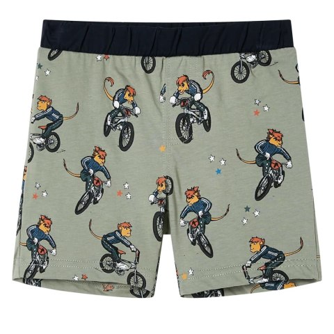 PIŻAMA DZIECIĘCA Z KRÓTKIMI RĘKAWAMI JASNE KHAKI 140