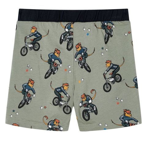 PIŻAMA DZIECIĘCA Z KRÓTKIMI RĘKAWAMI JASNE KHAKI 140