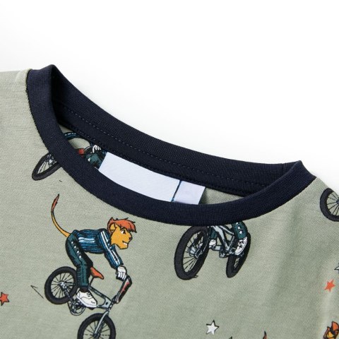 PIŻAMA DZIECIĘCA Z KRÓTKIMI RĘKAWAMI JASNE KHAKI 140