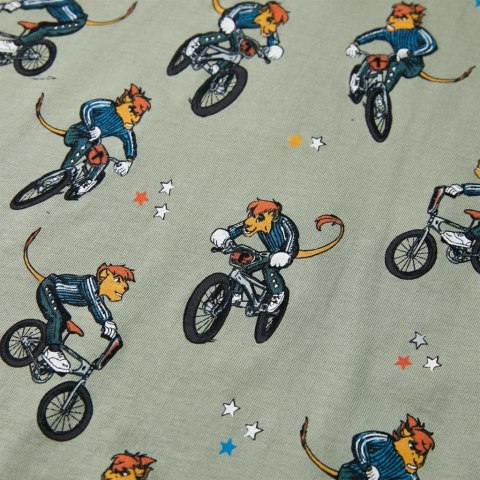 PIŻAMA DZIECIĘCA Z KRÓTKIMI RĘKAWAMI JASNE KHAKI 140