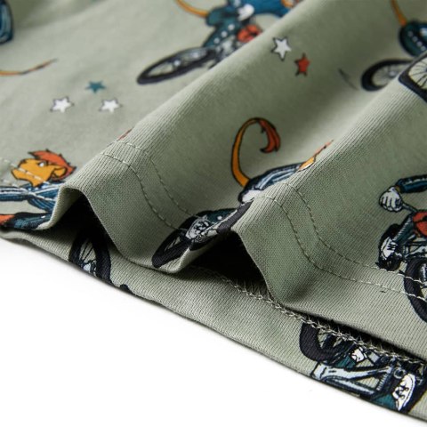 PIŻAMA DZIECIĘCA Z KRÓTKIMI RĘKAWAMI JASNE KHAKI 140