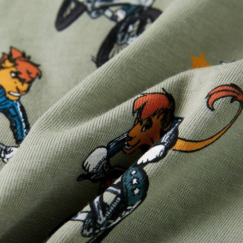 PIŻAMA DZIECIĘCA Z KRÓTKIMI RĘKAWAMI JASNE KHAKI 140