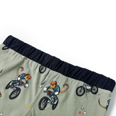 PIŻAMA DZIECIĘCA Z KRÓTKIMI RĘKAWAMI JASNE KHAKI 140