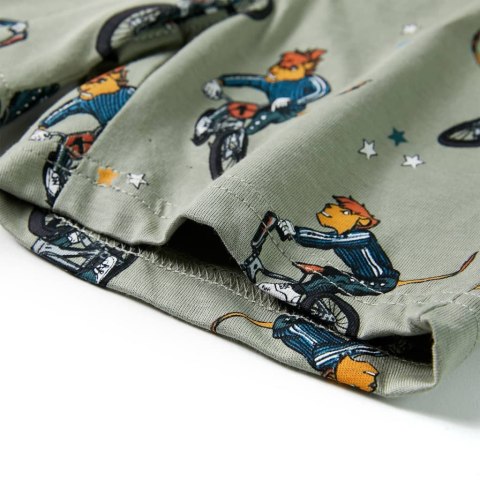 PIŻAMA DZIECIĘCA Z KRÓTKIMI RĘKAWAMI JASNE KHAKI 140