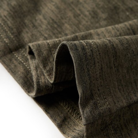 KOSZULKA DZIECIĘCA Z DŁUGIMI RĘKAWAMI CIEMNY MELANŻ KHAKI 128