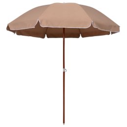 PARASOL OGRODOWY NA STALOWYM SŁUPKU 240CM TAUPE