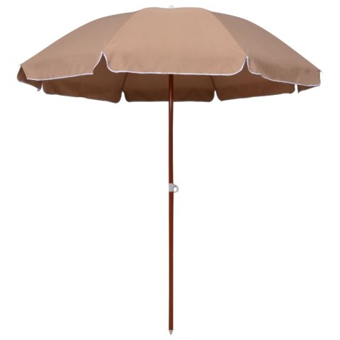PARASOL OGRODOWY NA STALOWYM SŁUPKU 240CM TAUPE