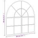 LUSTRO ŚCIENNE CZARNE 80X80CM ZAKOŃCZONE ŁUKIEM ŻELAZO