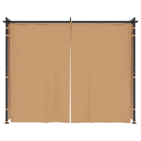 ALTANA OGRODOWA Z ZASŁONAMI 3X 3M ANTRACYTOWA STAL