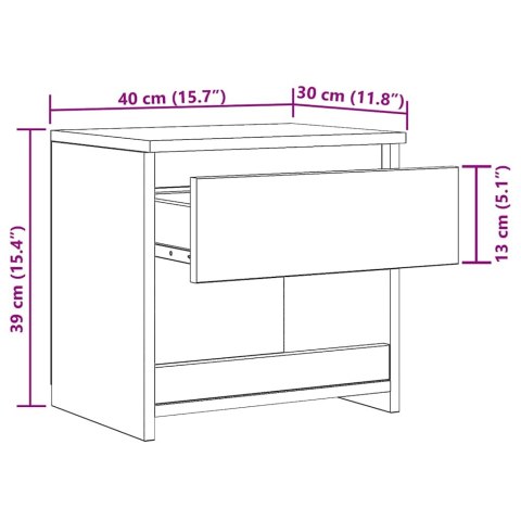 SZAFKI NOCNE 2 SZT. BIAŁE 40X30X39CM
