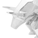 RZEŹBA BYK SREBRNA ALUMINIUM NOWOCZESNA 74CM WYSOKI POŁYSK DEKORACJA
