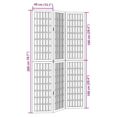 PARAWAN POKOJOWY 3-PANELOWY BIAŁY LITE DREWNO PAULOWNI
