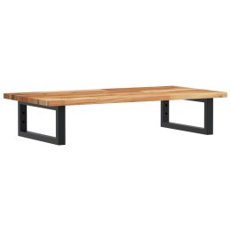 PÓŁKA ŚCIENNA POD UMYWALKĘ STAL I LITE DREWNO AKACJOWE