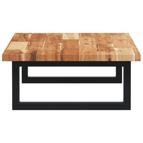 PÓŁKA ŚCIENNA POD UMYWALKĘ STAL I LITE DREWNO AKACJOWE