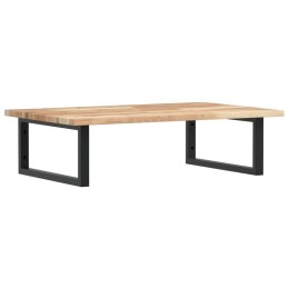 PÓŁKA ŚCIENNA POD UMYWALKĘ STAL I LITE DREWNO AKACJOWE