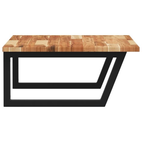 PÓŁKA ŚCIENNA POD UMYWALKĘ STAL I LITE DREWNO AKACJOWE