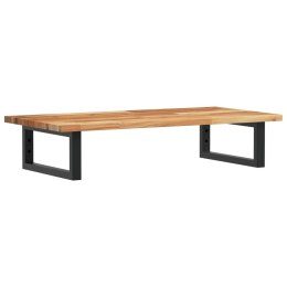 PÓŁKA ŚCIENNA POD UMYWALKĘ STAL I LITE DREWNO AKACJOWE