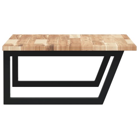 PÓŁKA ŚCIENNA POD UMYWALKĘ STAL I LITE DREWNO AKACJOWE