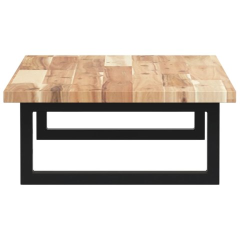 PÓŁKA ŚCIENNA POD UMYWALKĘ STAL I LITE DREWNO AKACJOWE