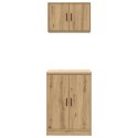 SZAFKI GARAŻOWE 2 SZT. DĄB RZEMIEŚLNICZY DREWNO KLEJONE