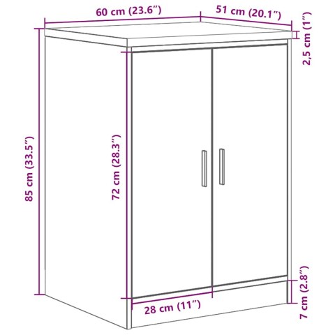 GARAŻOWA SZAFKA DO PRZECHOWYWANIA STARE DREWNO 60X51X85CM