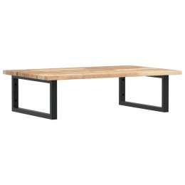 PÓŁKA ŚCIENNA POD UMYWALKĘ STAL I LITE DREWNO AKACJOWE