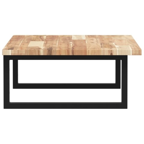 PÓŁKA ŚCIENNA POD UMYWALKĘ STAL I LITE DREWNO AKACJOWE