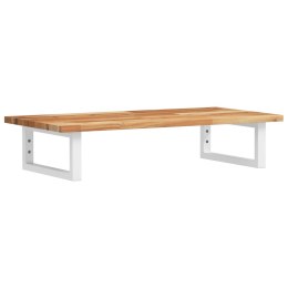 PÓŁKA ŚCIENNA POD UMYWALKĘ STAL I LITE DREWNO AKACJOWE