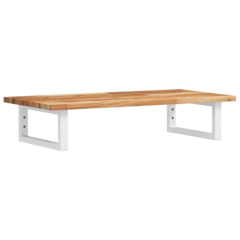 PÓŁKA ŚCIENNA POD UMYWALKĘ STAL I LITE DREWNO AKACJOWE