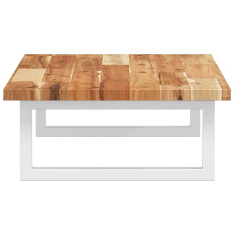 PÓŁKA ŚCIENNA POD UMYWALKĘ STAL I LITE DREWNO AKACJOWE