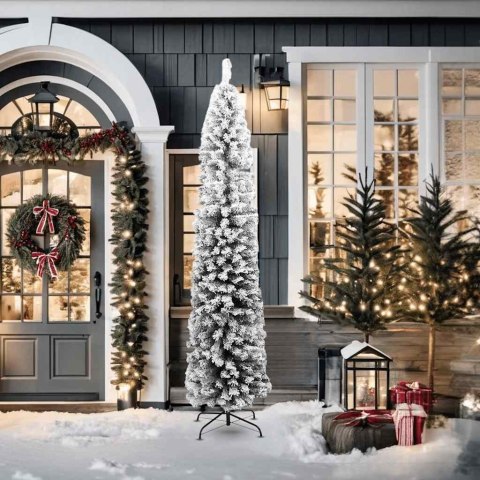 SMUKŁA SZTUCZNA CHOINKA ZIELONA OŚNIEŻONA 210CM PVC