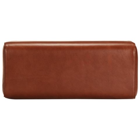 KOZIOŁ GIMNASTYCZNY BRĄZOWY SKÓRA NATURALNA I DREWNO MANGO