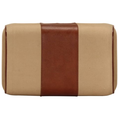 KOZIOŁ GIMNASTYCZNY BRĄZOWY SKÓRA NATURALNA I DREWNO MANGO