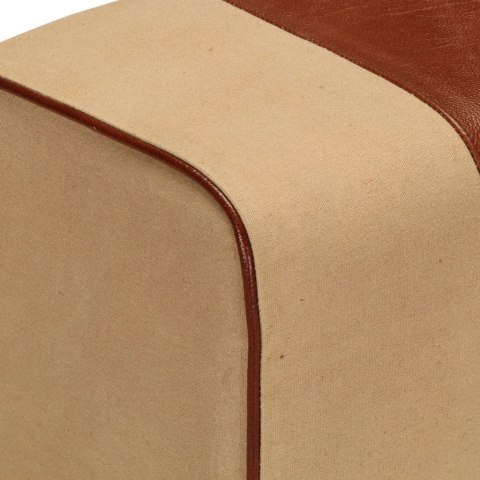 KOZIOŁ GIMNASTYCZNY BRĄZOWY SKÓRA NATURALNA I DREWNO MANGO