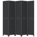 PARAWAN POKOJOWY 5-PANELOWY CZARNY LITE DREWNO PAULOWNI