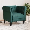 FOTEL CHESTERFIELD CIEMNOZIELONY OBITY TKANINĄ
