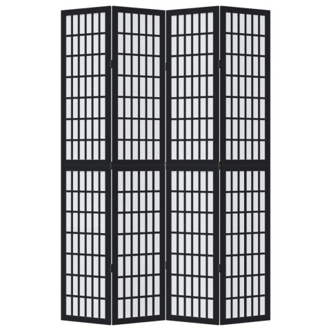 PARAWAN POKOJOWY 4-PANELOWY CZARNY LITE DREWNO PAULOWNI