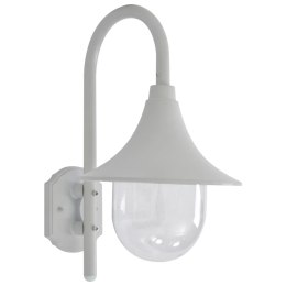 ŚCIENNA LAMPA OGRODOWA 42CM E27 ALUMINIOWA BIAŁA