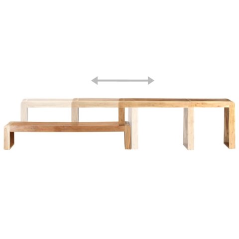 2-CZĘŚCIOWA SZAFKA POD TELEWIZOR LITE DREWNO AKACJOWE