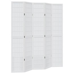 PARAWAN POKOJOWY PRZEGRODA ŚCIANKA DEKORACYJNA 5-PANELOWY BIAŁY LITE DREWNO PAULOWNI