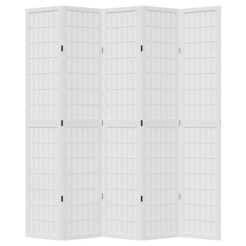 PARAWAN POKOJOWY PRZEGRODA ŚCIANKA DEKORACYJNA 5-PANELOWY BIAŁY LITE DREWNO PAULOWNI